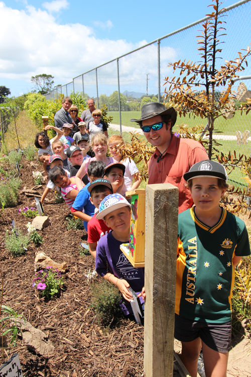 Ruakaka School’s Envirogroup leaders Jeremy Meadows (pictured) and Jennifer Hay have helped the children create a new area for bees and butterflies.