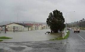 Storm surge at Kissing Point in Whangarei.