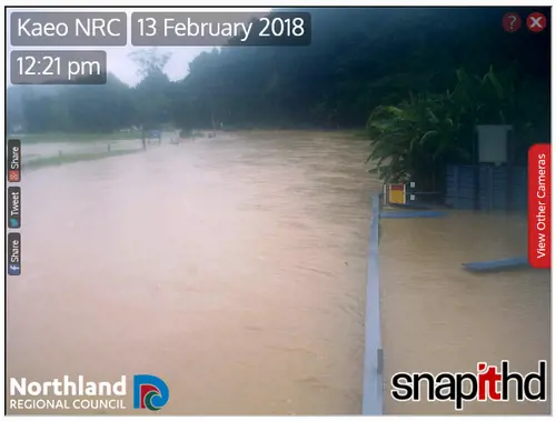 Image from the Kaeo webcam showing flooding.