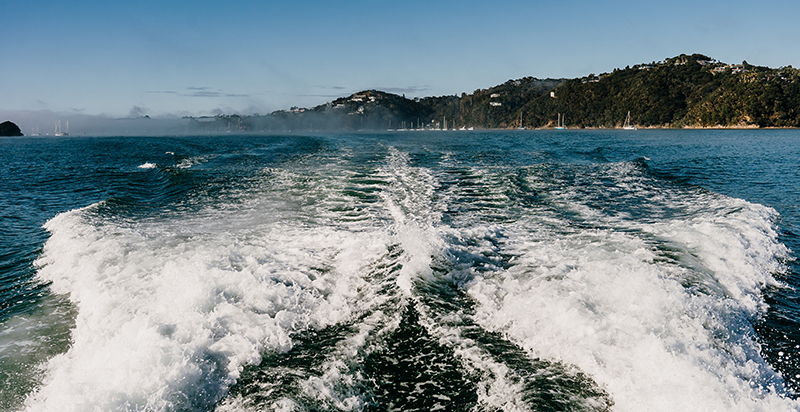 Boat wake.