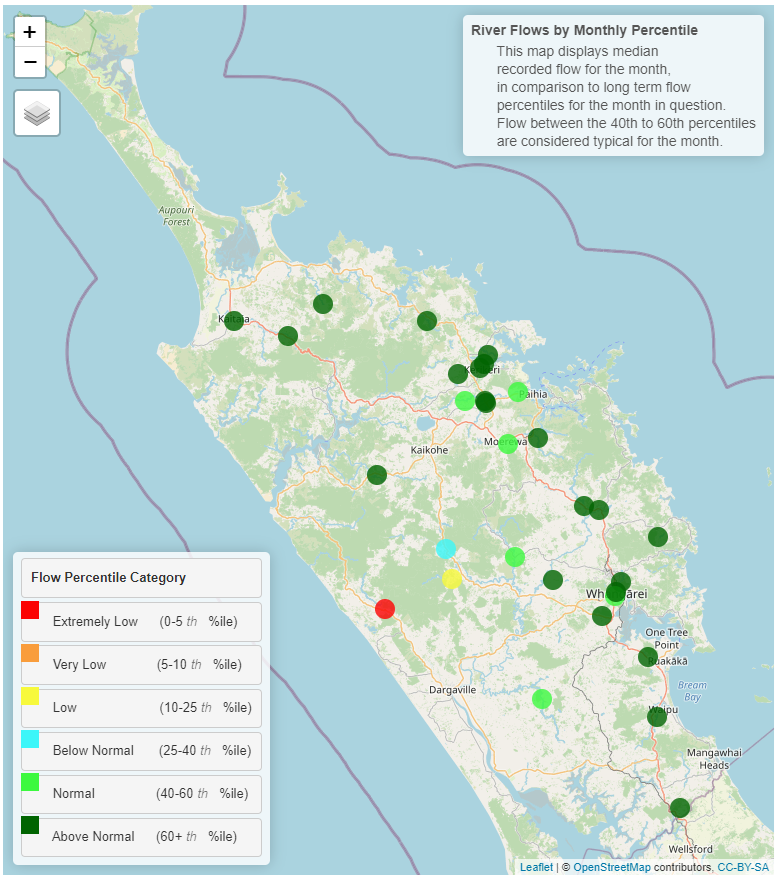 Monthly percentile River Flows for June 2022.