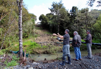 Checking footprint proposed Kotuku dam.