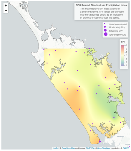 3 Month SPI (Standardised Precipitation Index) Map For May 2022