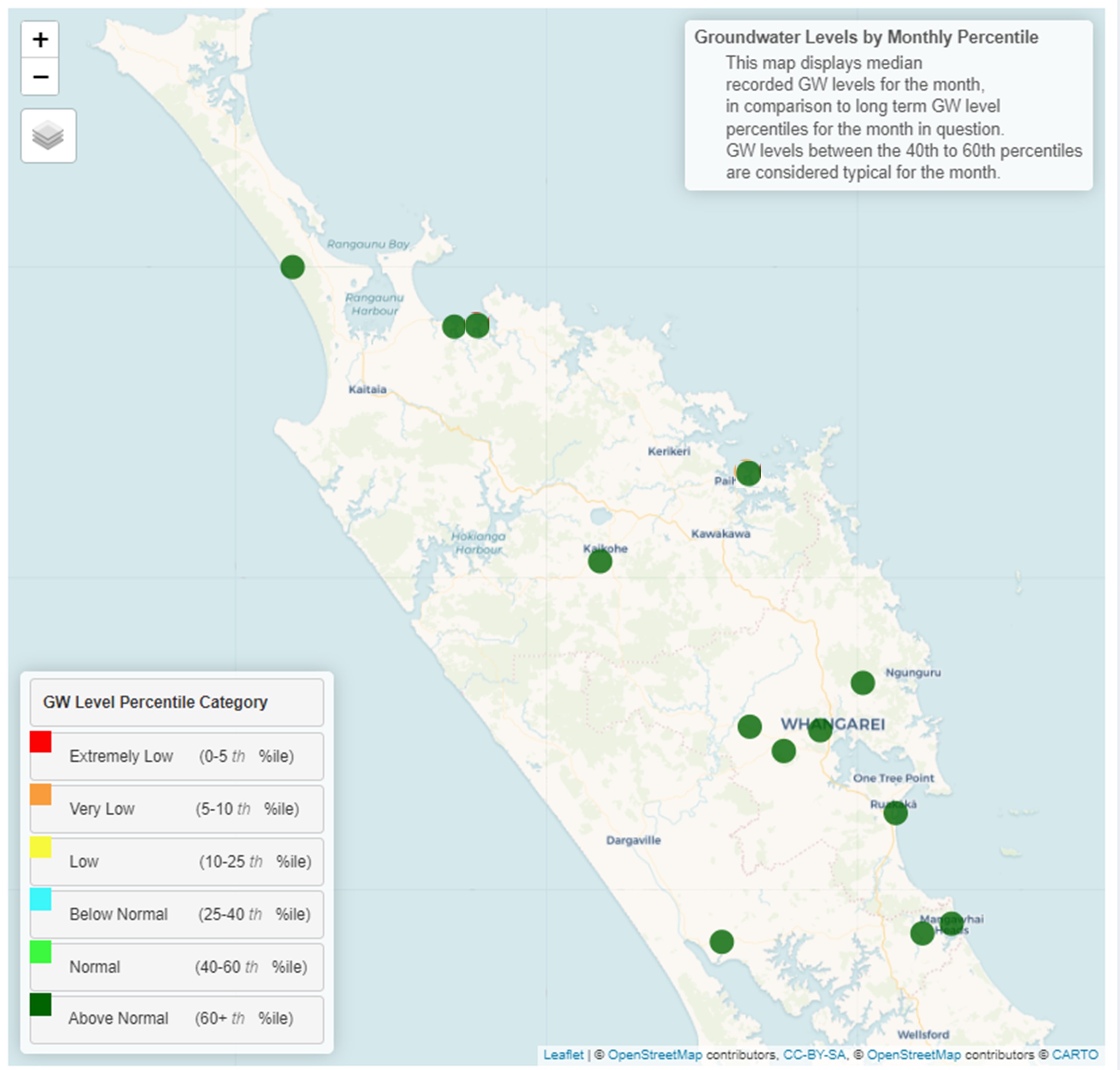 Groundwater levels for November 2023.