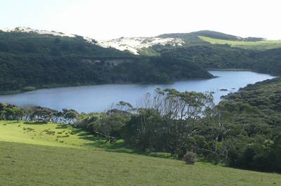 Dune lake at Te Paki.