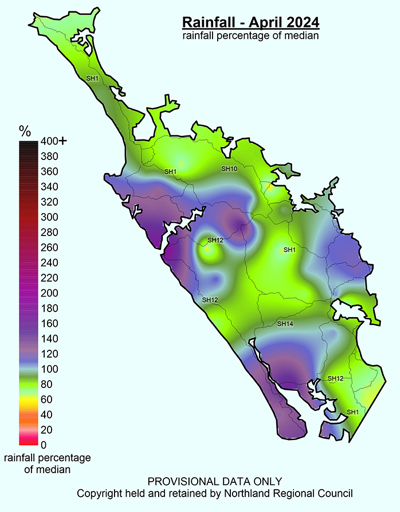 April 2024 Median Rainfall Percentages