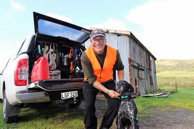 Guus Knopers and his dog Lotte.