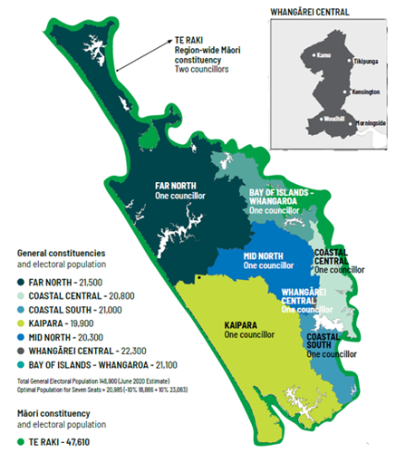 Map displaying proposed constituencies boundaries.