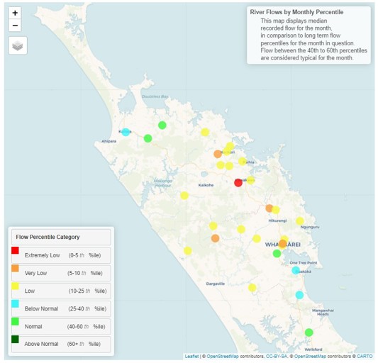 Monthly Percentile River Flows For March 2024