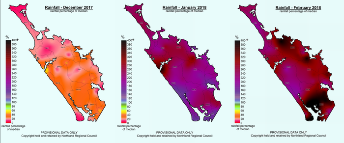 Median rainfall maps - December 2017-February 2018.