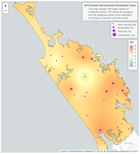 3 Month SPI  Standardised Precipitation Index  Map for June   August 2023