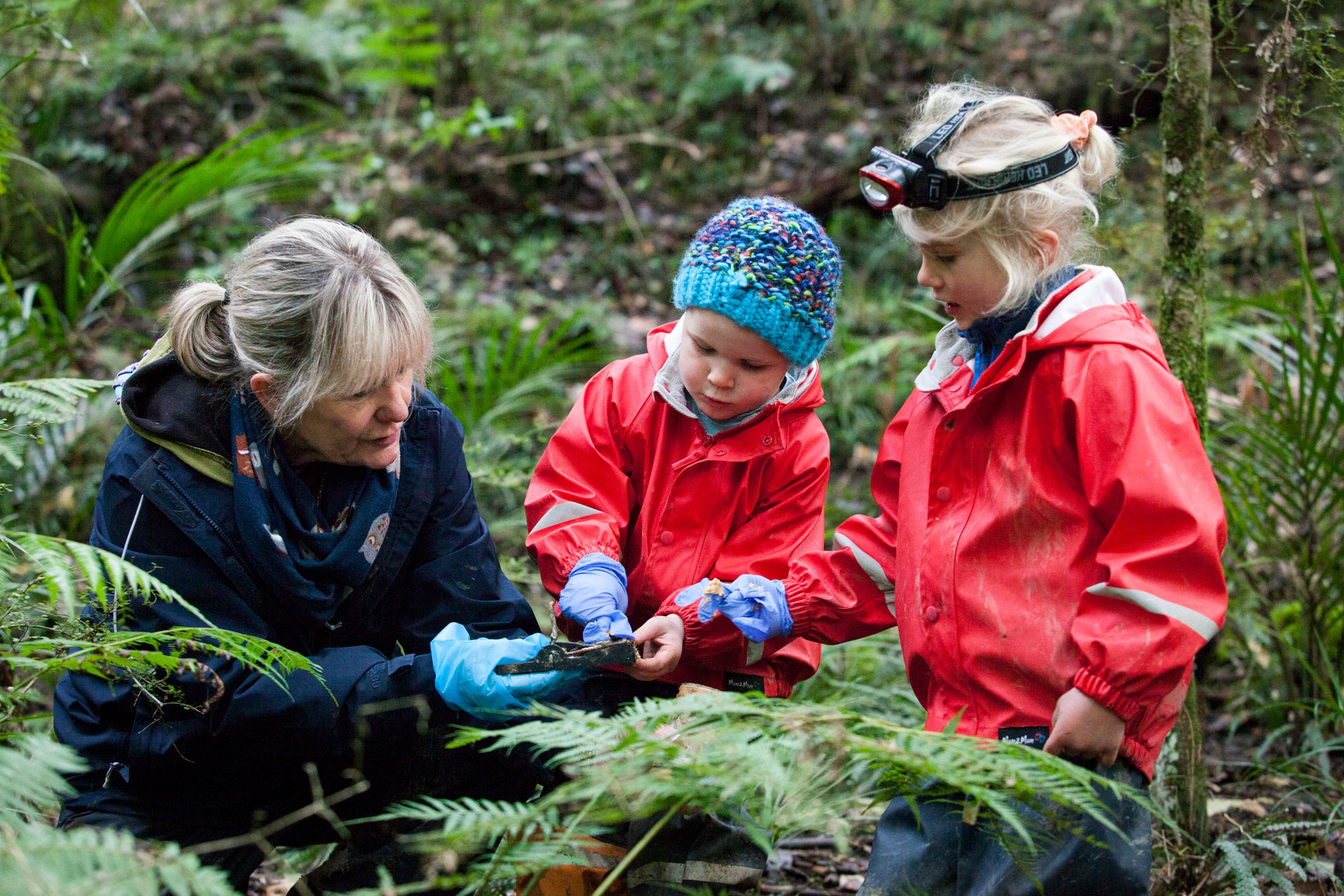 Children and teacher in the forest. (Image: Wendy Bown)