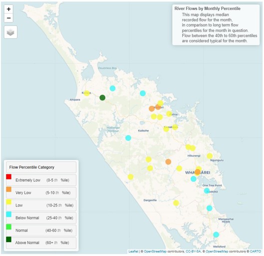 Monthly Percentile River Flows For April 2024