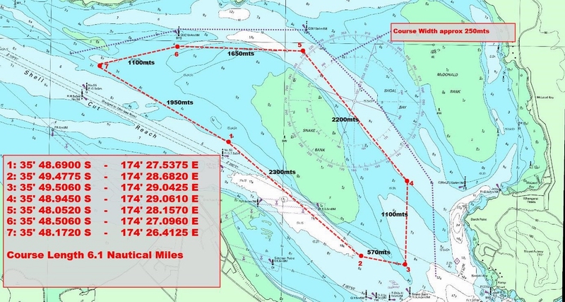 Powerboat race - nautical course map.
