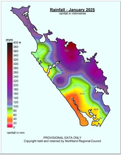 Fig 1 Jan25 Rainfall In Mm Map