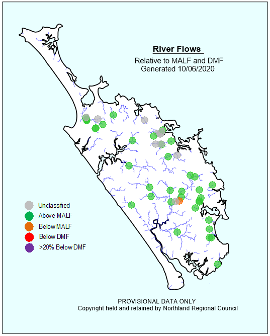 River flows map June 2020.