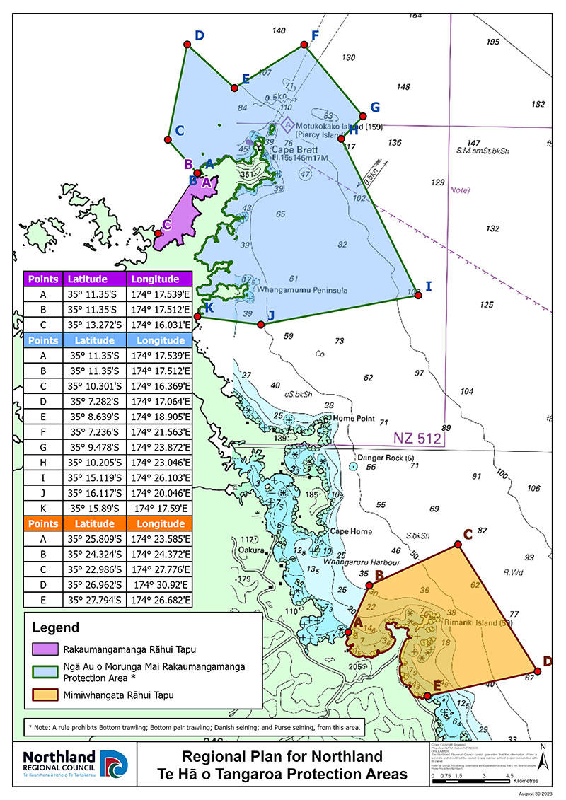 Open a PDF version of the Regional Plan for Northland - Te Hā o Tangaroa Protection Area map (geographic).