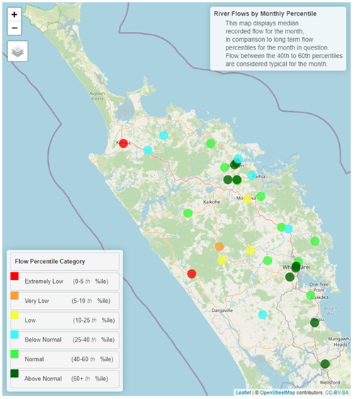 Monthly percentile River Flows for May 2022.