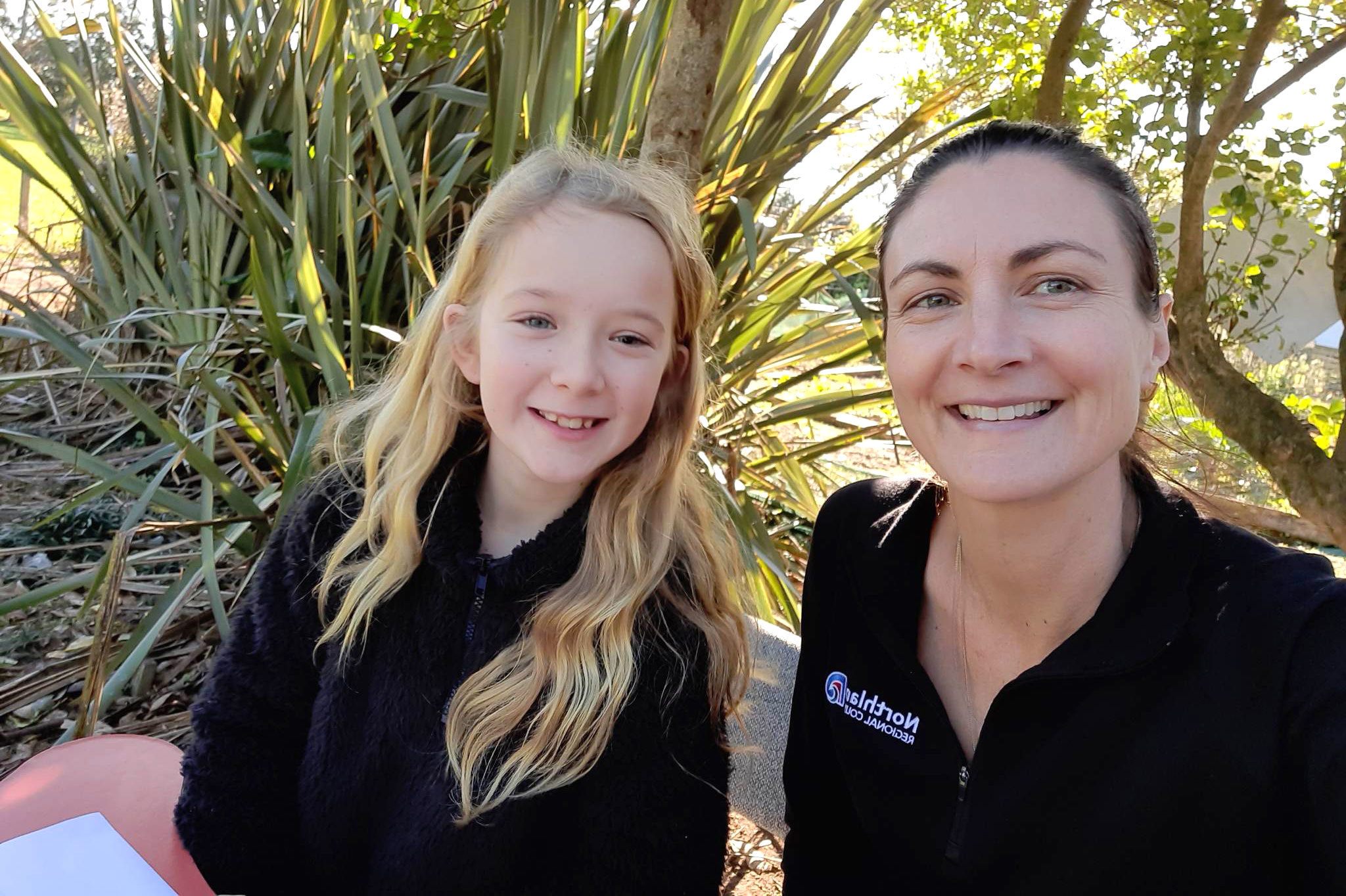Ohaeawai student Eden and NRC Zero Carbon Transition Advisor, Natalie Child.