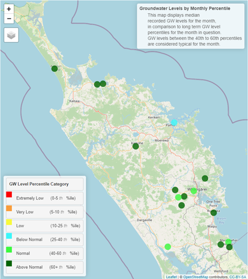 Groundwater map for January 2022.