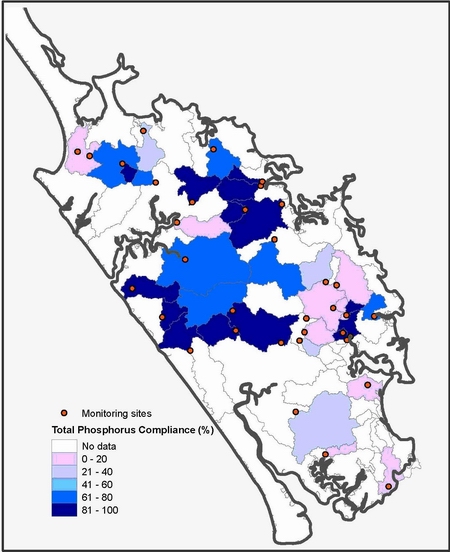 Figure 8: Total phosphorus compliance map.