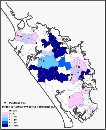 Figure 9: Dissolved reactive phosphorus compliance map.