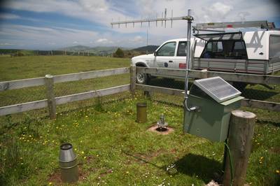 The telemetered rain gauge at Tutāmoe.