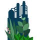 Industry and plants graphic.