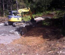 Relocating services for Kotuku dam project.