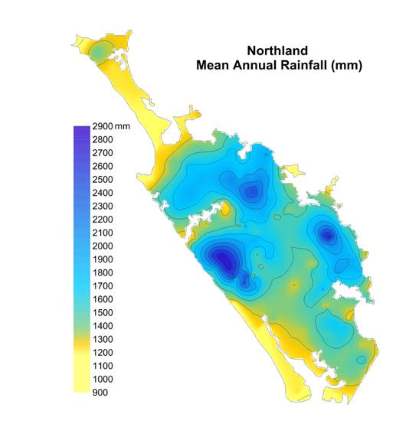 Description: Mean Annual Rainfall Yellow Blue. 