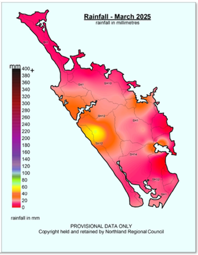 Figure1 Rainfall in mm March 2025