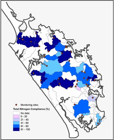 Figure 6: Total nitrogen compliance map.