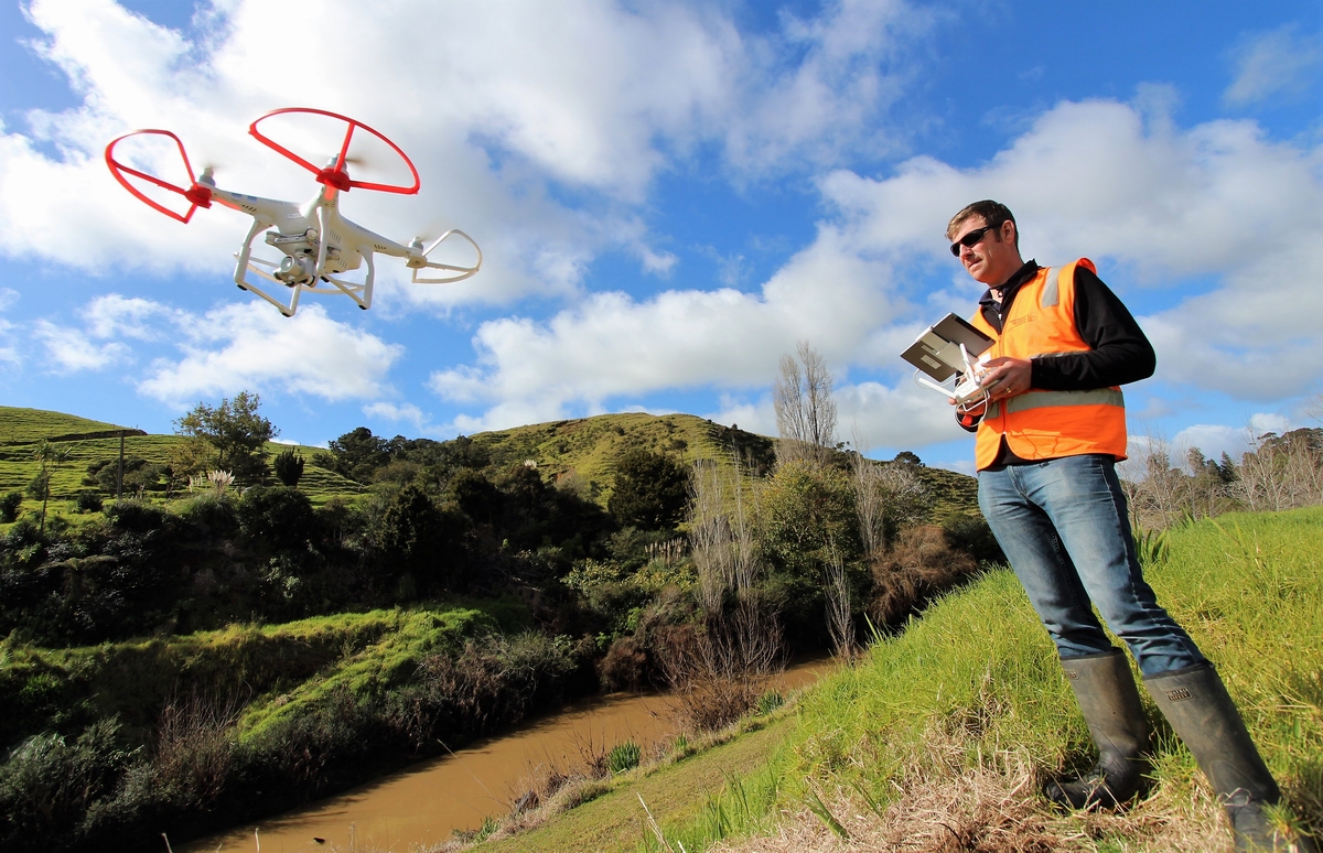 Barney brotherhood operating a drone.