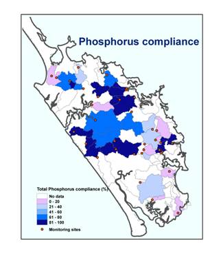 Map of Phosphorus compliance.