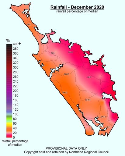 December 2020 Rainfall Percentages