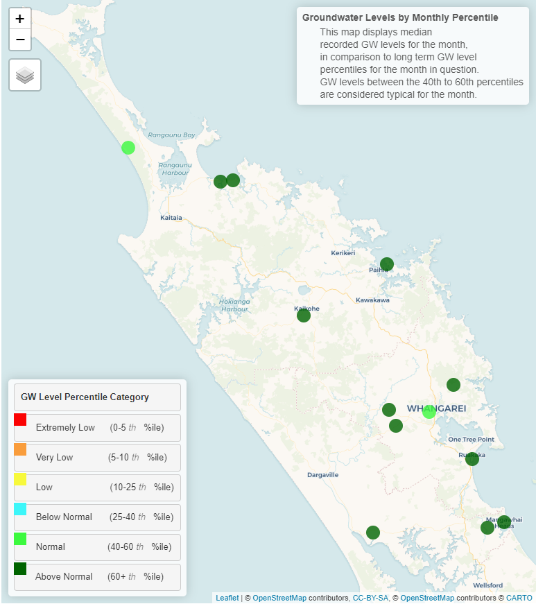 Groundwater map for July 2022.