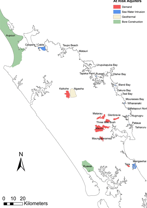 Figure 75: Aquifers identified as "at risk". 