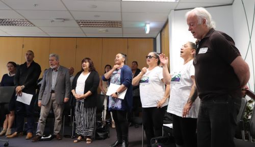 The ‘yes’ vote is greeted with a waiata from the public gallery.