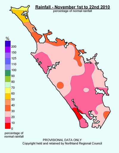 Map - November 2010 rainfall amounts.