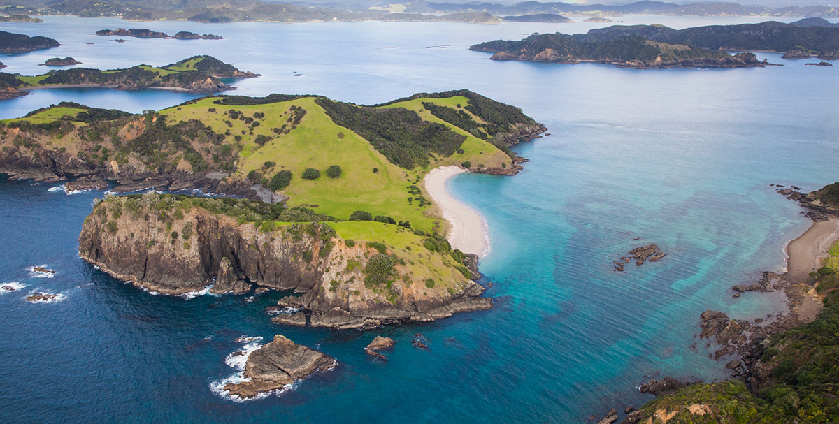 Bay of Islands aerial view.