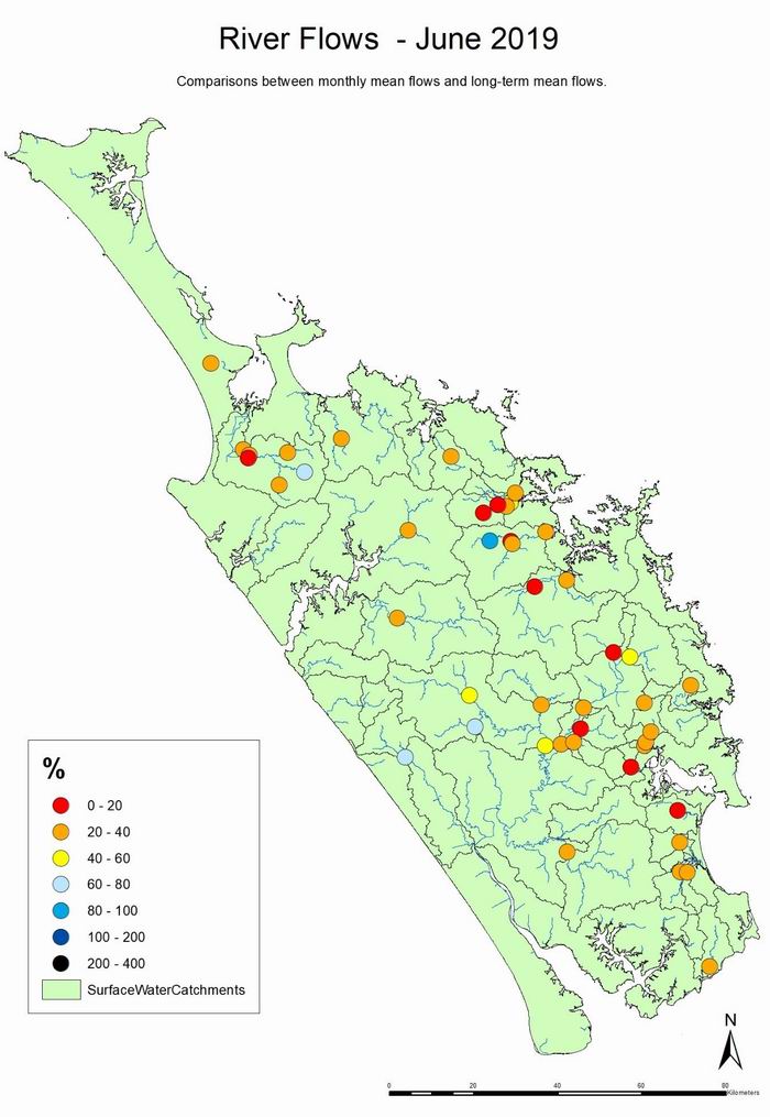 River flow map June 2019.