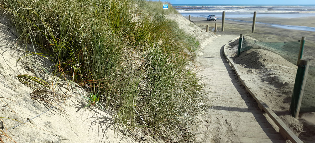 Baylys Beach boardwalk.