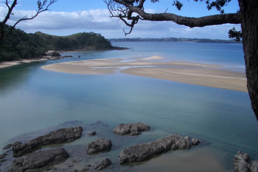 Whananaki estuary entrance.