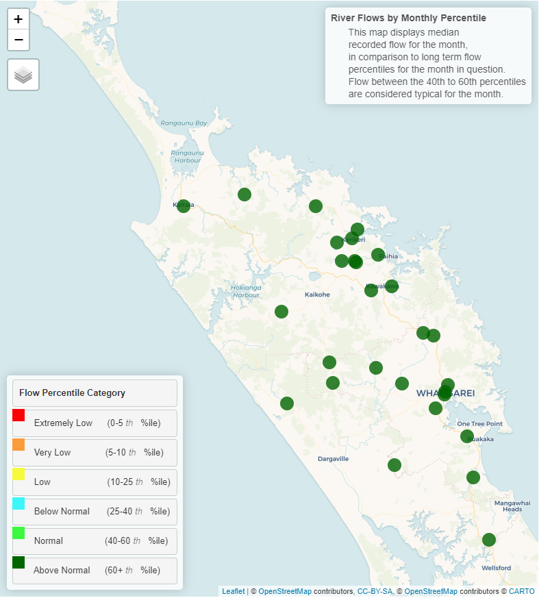 River flows map for January 2023