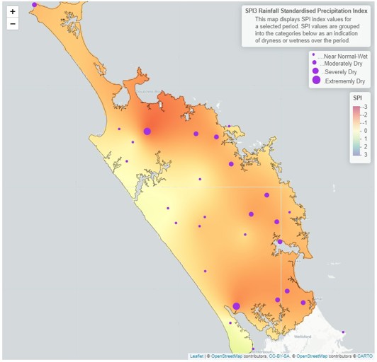 3 Month SPI Standardised Precipitation Index Map for March to May 2024