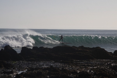 Surfing on paddleboard.