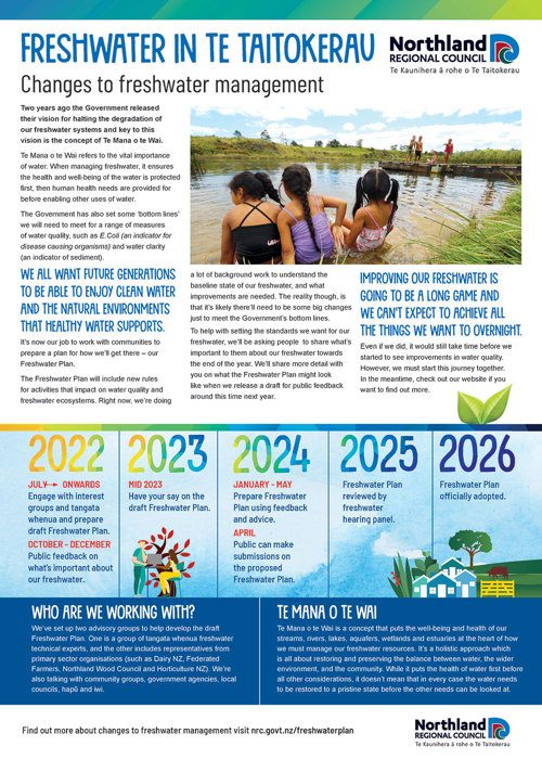 Changes to freshwater management flyer.