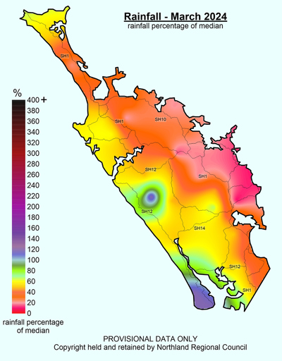 March 2024 Rainfall Median Percentage