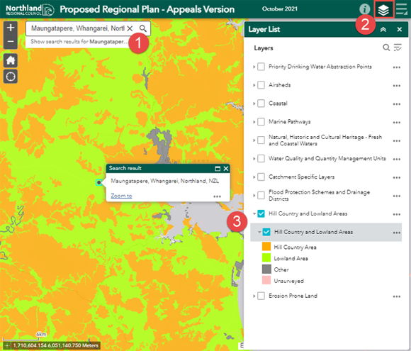 Regional Plan maps screenshot.