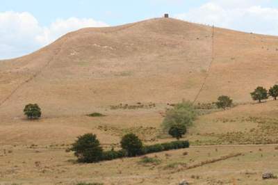 Description: Brown pasture during drought. 